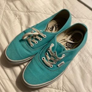 Vans Teal off the wall shoes size mens 6 womens 7.5